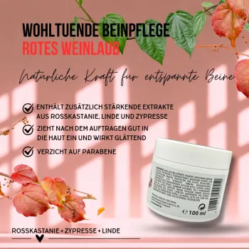 Rotes Weinlaub-Salbe wohltuende Beinpflege Vorteile